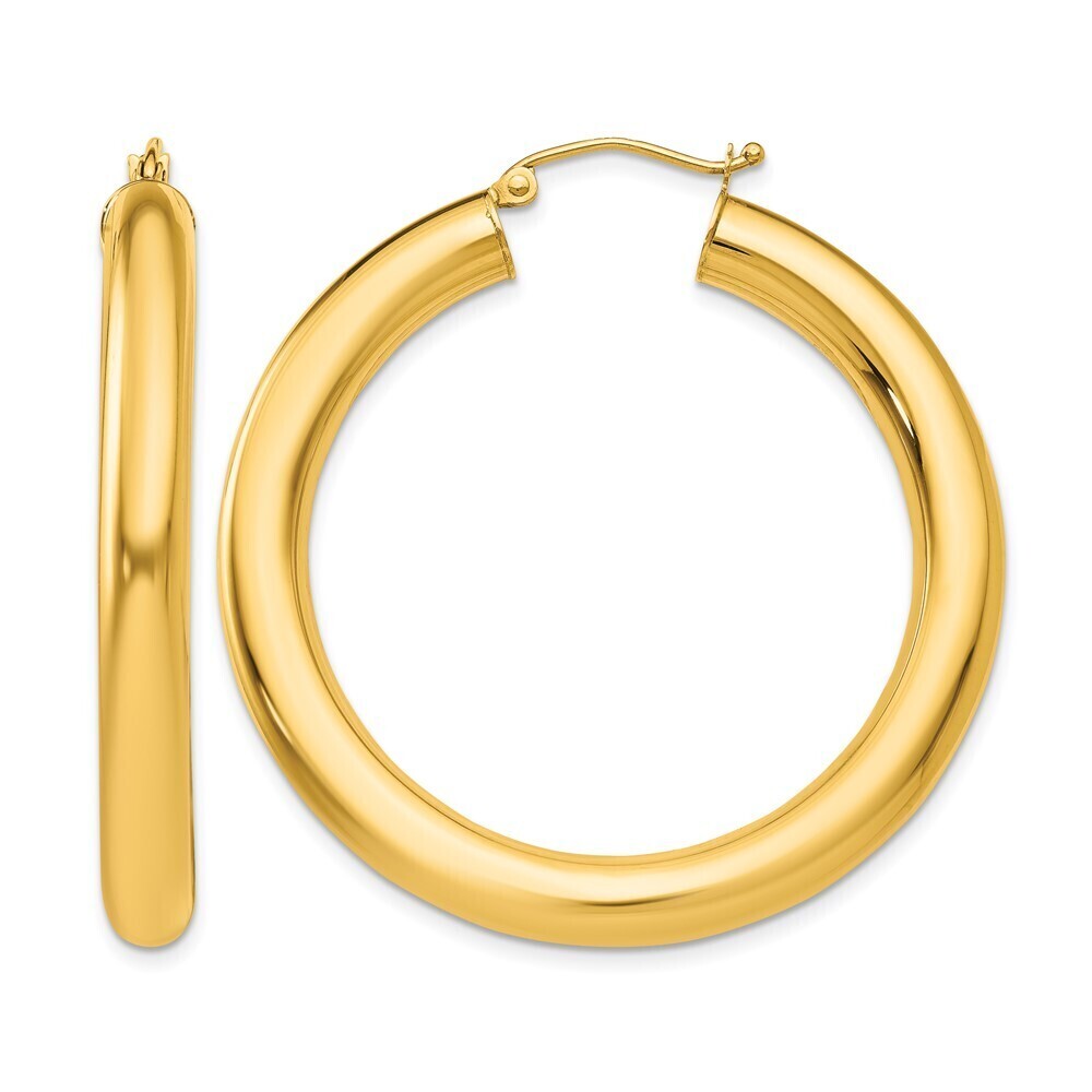 10k Yellow Gold Polished 5mm Lightweight Hoop Earrings